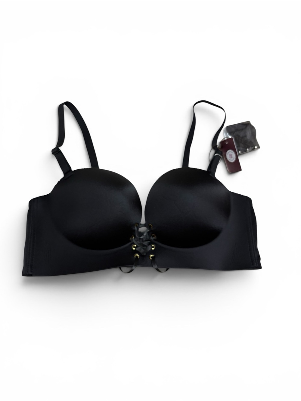 Black Lace-Up Push-Up Bra - Women Intimates